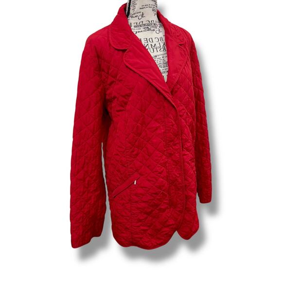 Marina Rinaldi Size 20 (29) Red Quilted Barn Coat Jacket 2X - Picture 7 of 8